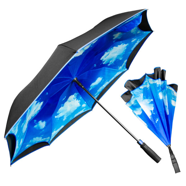 The Blue Sky & Clouds Inverted Umbrella - Image 3