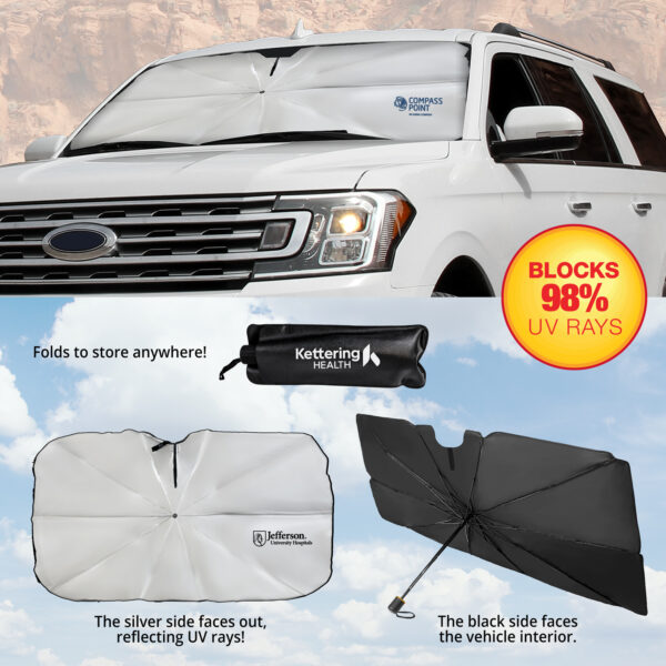 The Dashboard Defender - UV Car Windshield Sunshade Folding Umbrella
