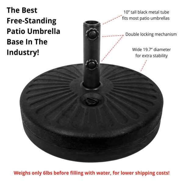 free standing durable high density textured plastic base