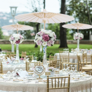 Umbrella-inspired centerpieces